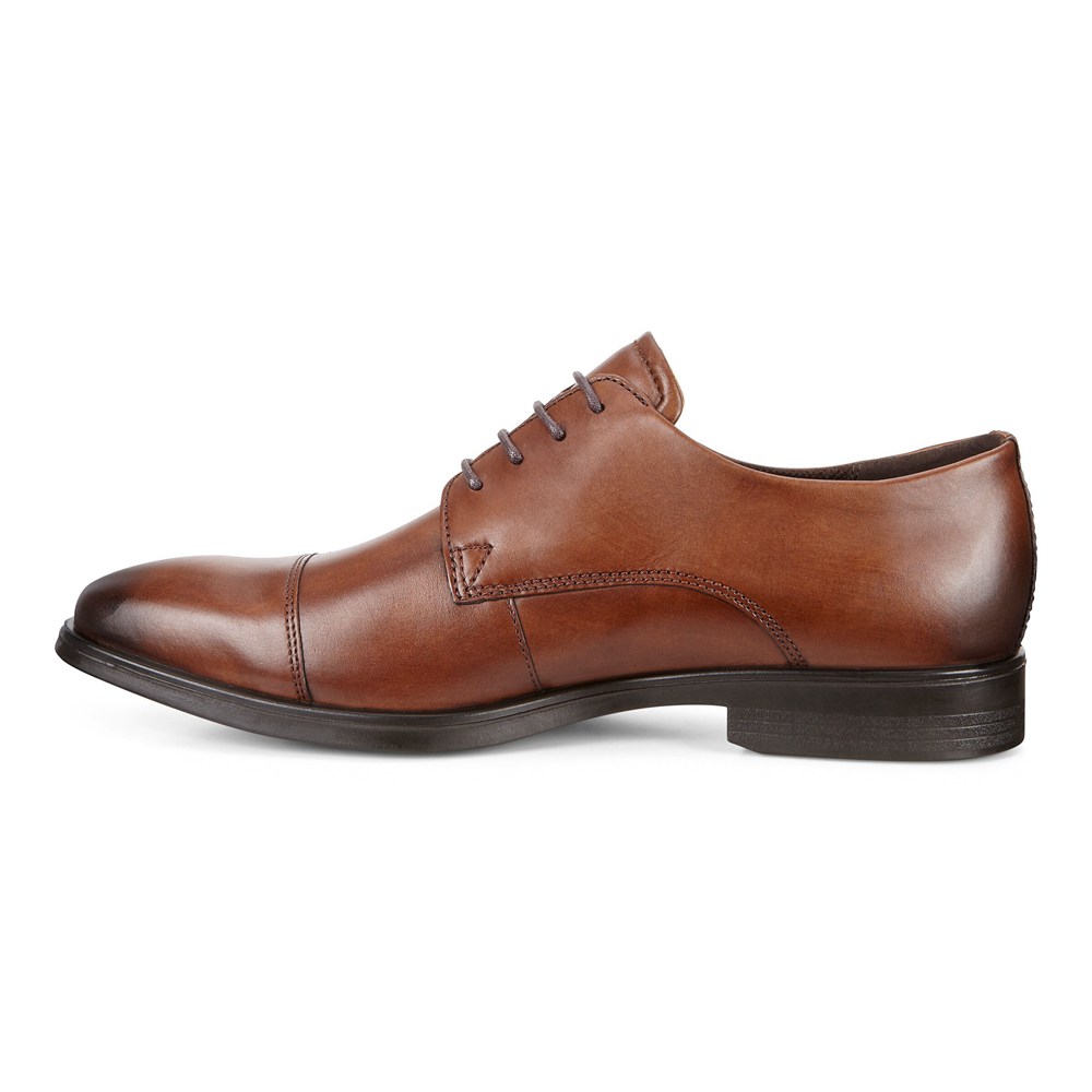 Mens Dress Shoes - ECCO Melbourne Cap Toe Tie - Brown - 3426OTJBD
